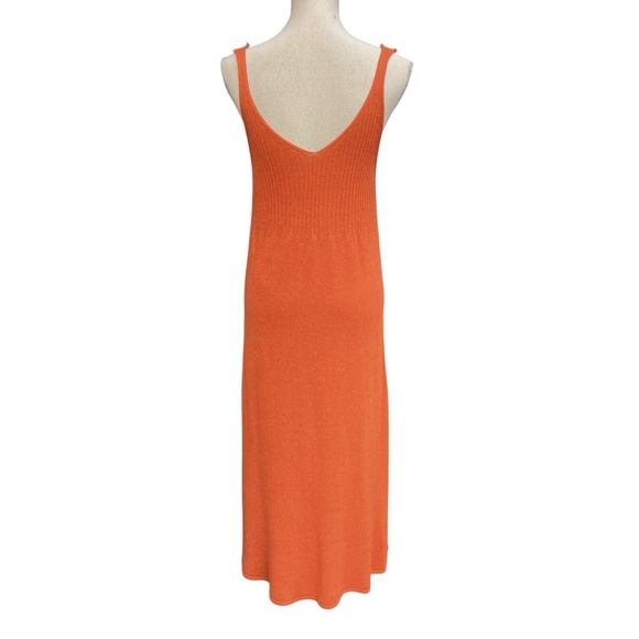 Mr & Mrs Italy Burnt Orange Fine Knit Ribbed Top Sleeveless Maxi Dress (M) - Picture 7 of 10